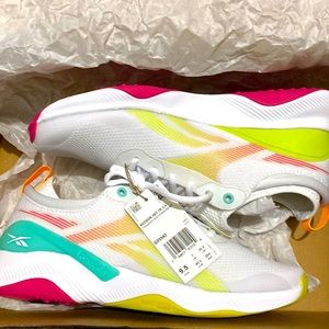 Women’s Reebok HIIT Tr 2.0, White with Neon Accents, Sz 9.5